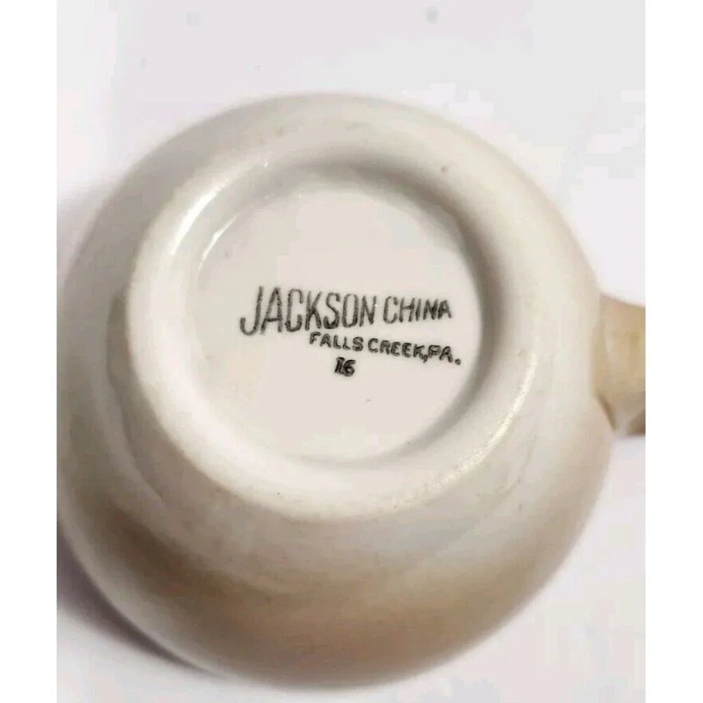 Vintage Jackson Custom China Mug  Brown Fade Into White 16